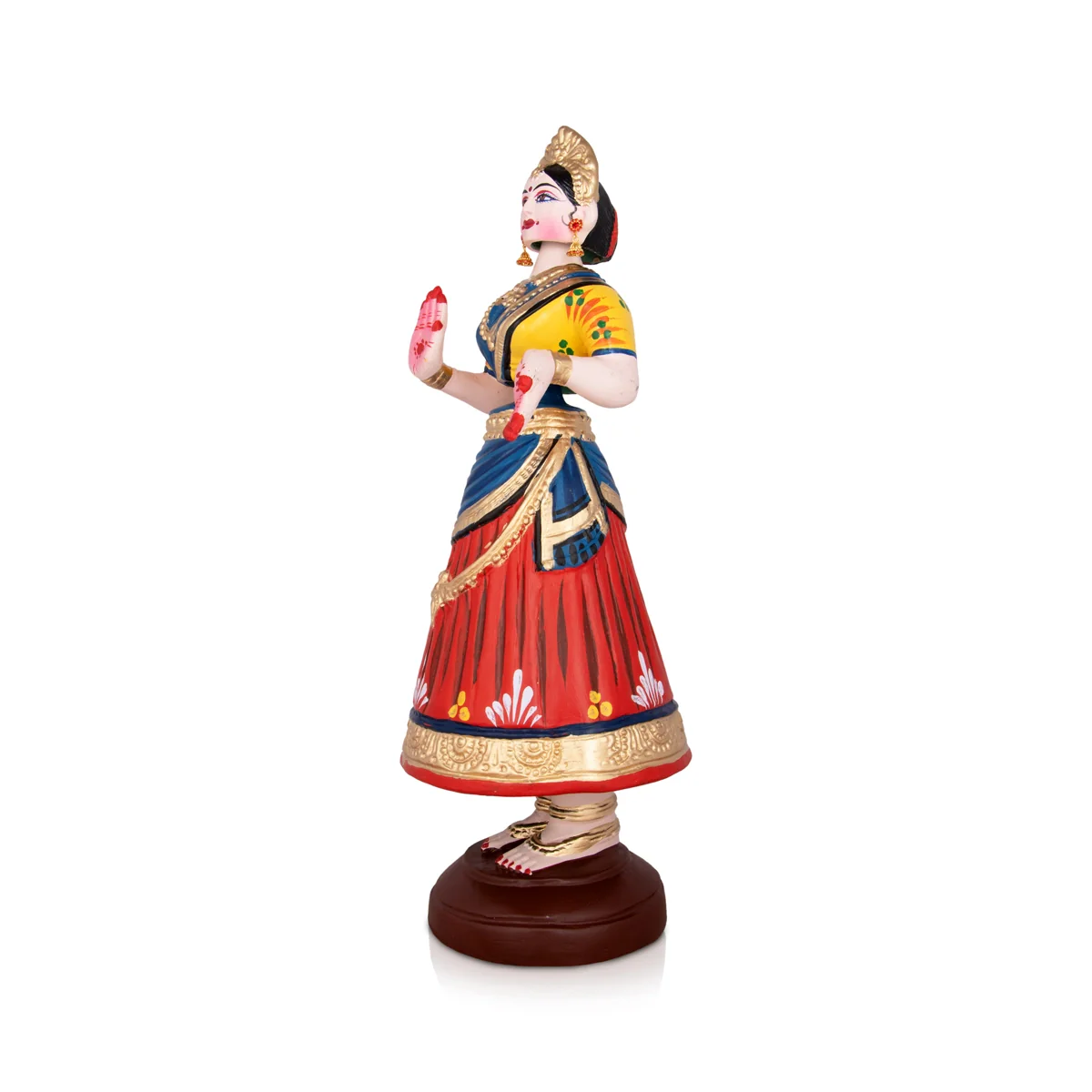 Dancing Doll Paper Mache Golu Bommai - 22 x 7 Inches | Giri Golu Doll/ Navaratri Golu Bomma/Gombe/Bommai - Image 3