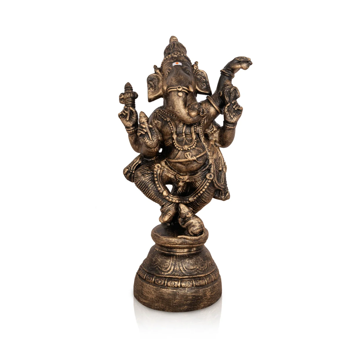 Dancing Ganesh Murti Paper Mache Golu Bommai - 14 X 7 Inches | Giri Golu Doll/ Navaratri Gombe/ Navratri Decor - Image 2