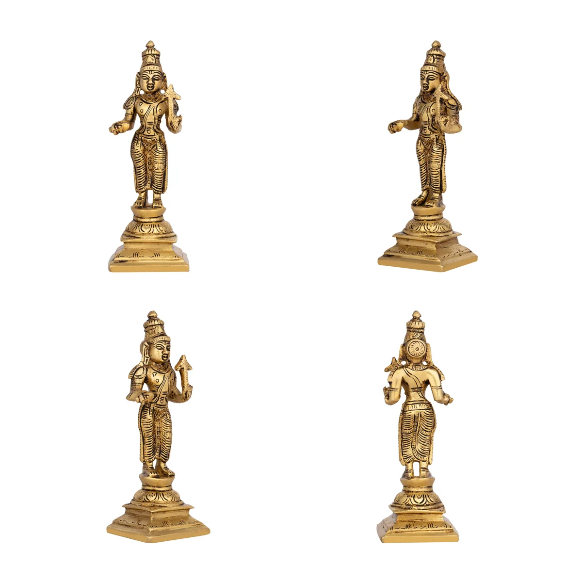 Dasavathaaram Murti Set - 6 x 2 Inches | Vishnu Ten Incarnations Avatars Idols/ Antique Brass Idol for Pooja - Image 10