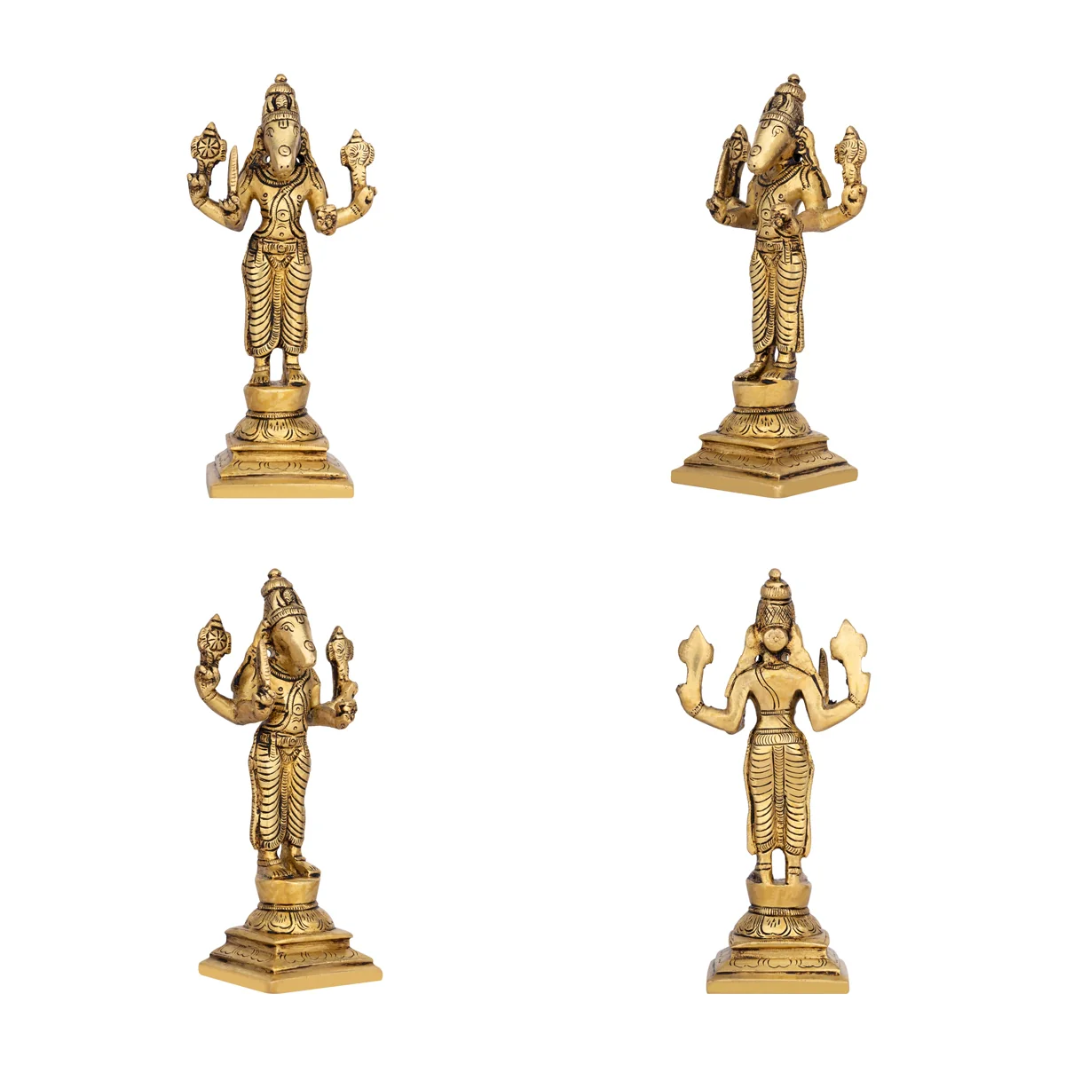 Dasavathaaram Murti Set - 6 x 2 Inches | Vishnu Ten Incarnations Avatars Idols/ Antique Brass Idol for Pooja - Image 3