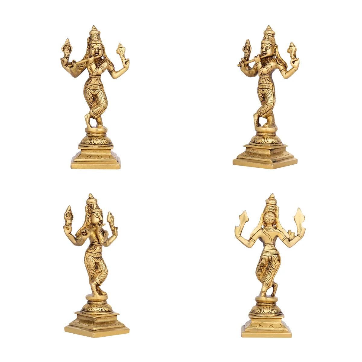 Dasavathaaram Murti Set - 6 x 2 Inches | Vishnu Ten Incarnations Avatars Idols/ Antique Brass Idol for Pooja - Image 4