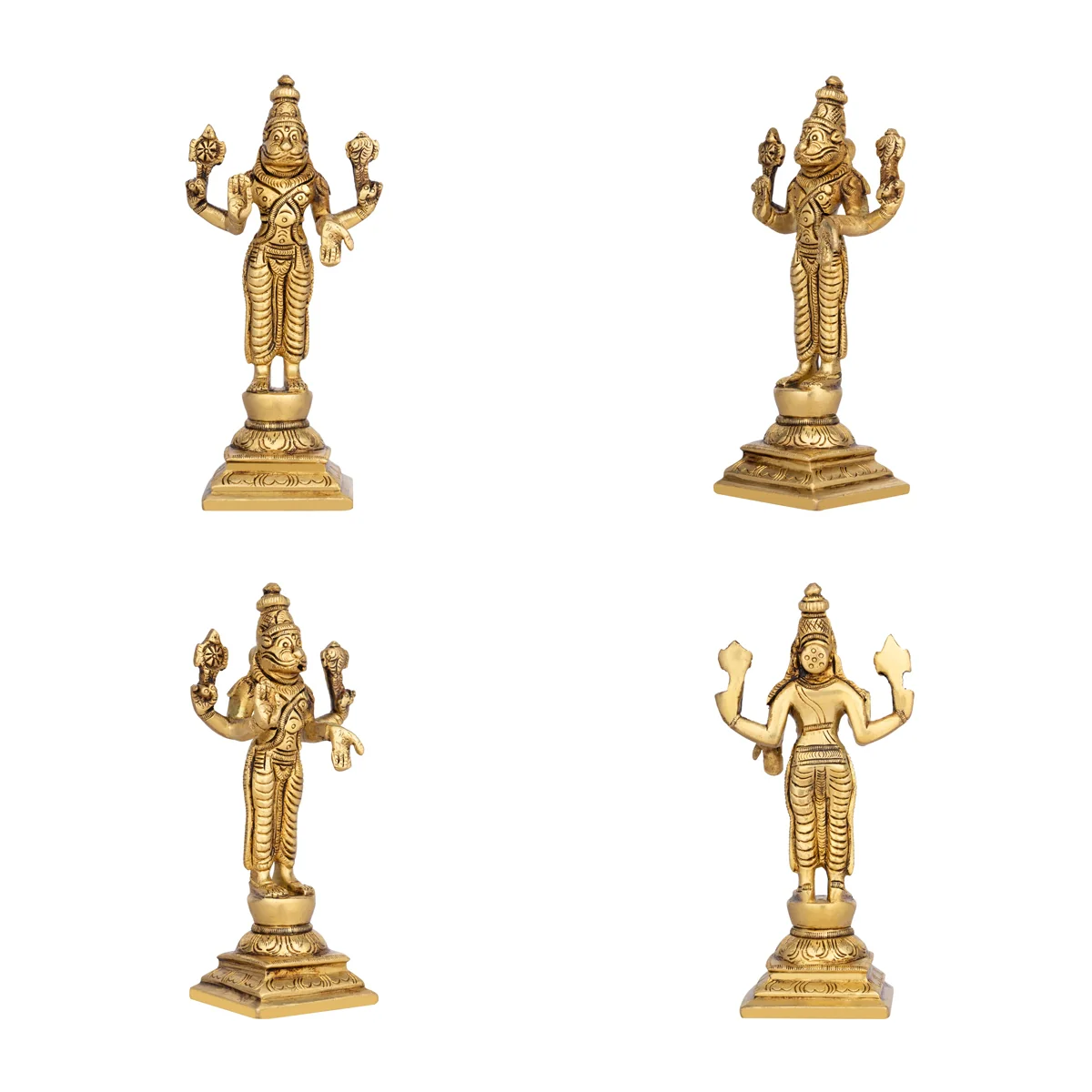Dasavathaaram Murti Set - 6 x 2 Inches | Vishnu Ten Incarnations Avatars Idols/ Antique Brass Idol for Pooja - Image 6