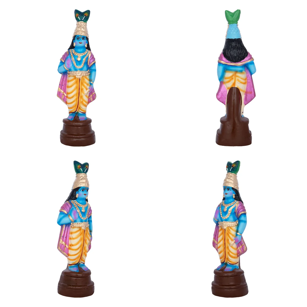 Dasavatharam Clay Golu Bommai Set- 10 X 3.5 Inches | Navaratri Golu Gombe/ Giri Golu Doll/ Navratri Decoration - Image 4