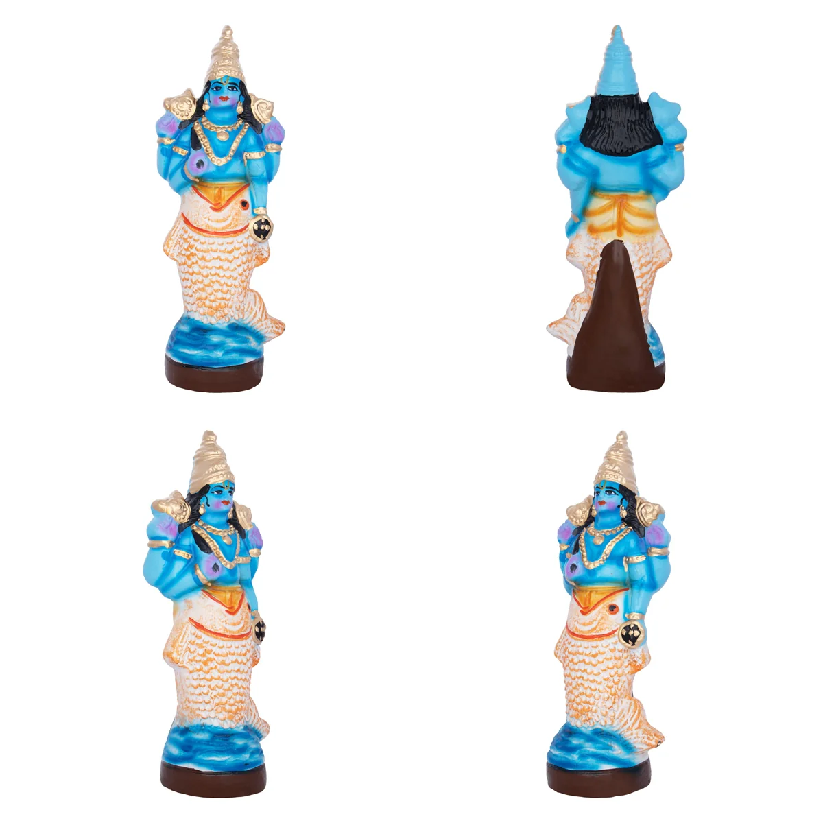 Dasavatharam Clay Golu Bommai Set - 10 X 3 Inches | Navaratri Golu Gombe/ Giri Golu Doll/ Navratri Decoration - Image 4