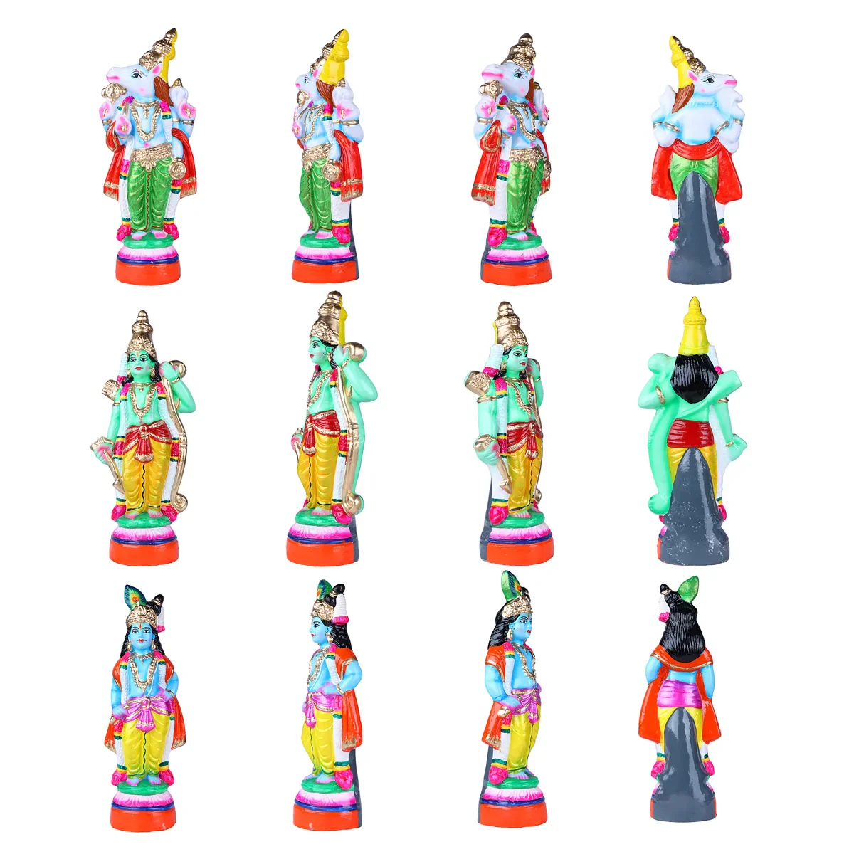 Dasavatharam Clay Golu Bommai Set - 16 x 6 Inches | Giri Golu Doll/ Navaratri Golu Bomma/Gombe/Bommai - Image 2