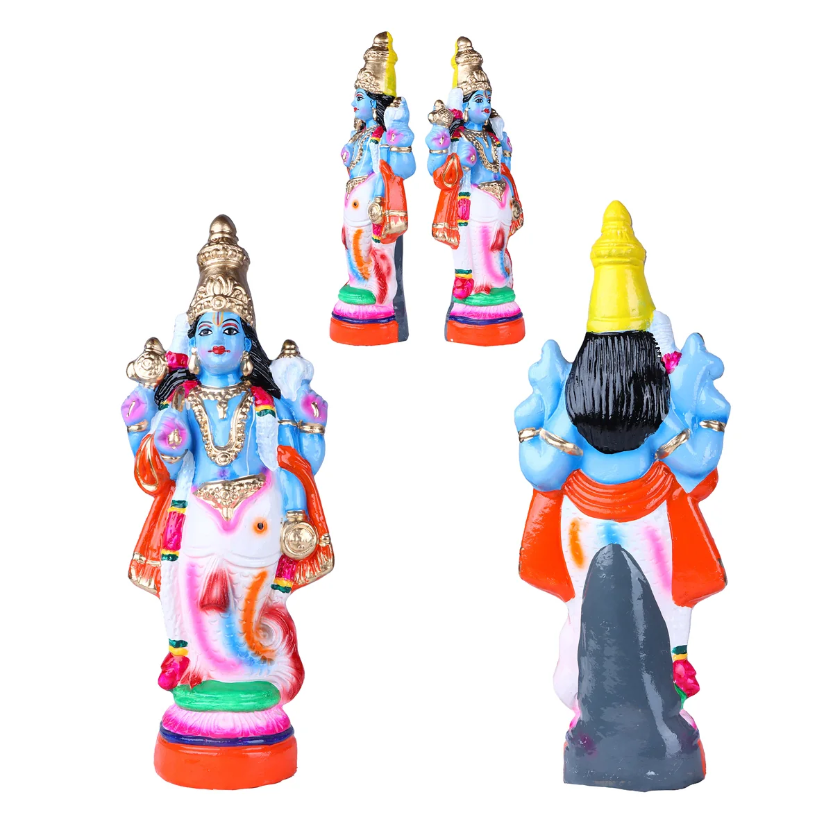 Dasavatharam Clay Golu Bommai Set - 16 x 6 Inches | Giri Golu Doll/ Navaratri Golu Bomma/Gombe/Bommai - Image 4