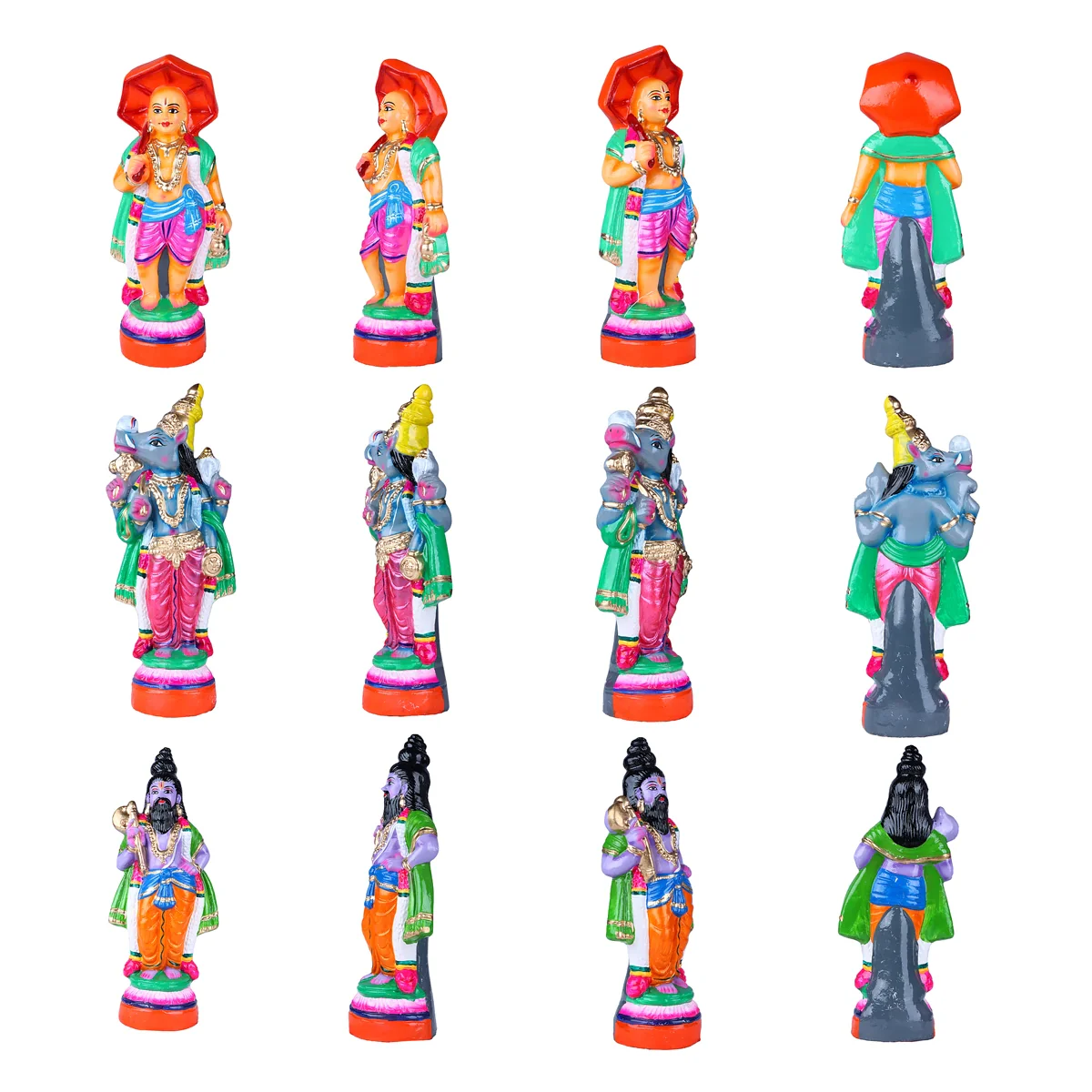 Dasavatharam Clay Golu Bommai Set - 16 x 6 Inches | Giri Golu Doll/ Navaratri Golu Bomma/Gombe/Bommai - Image 5
