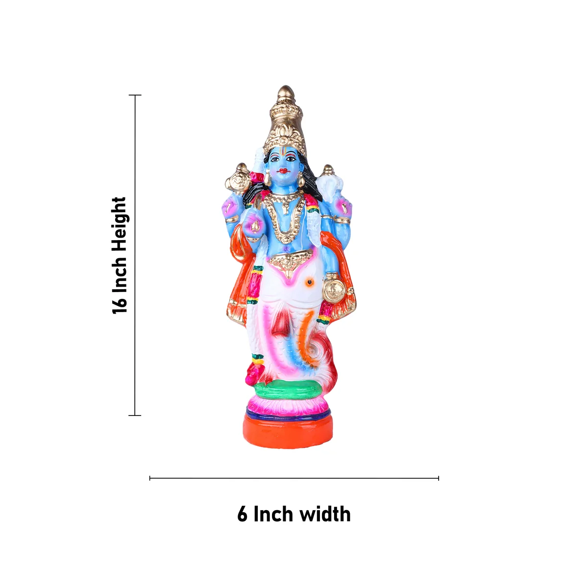 Dasavatharam Clay Golu Bommai Set - 16 x 6 Inches | Giri Golu Doll/ Navaratri Golu Bomma/Gombe/Bommai - Image 6