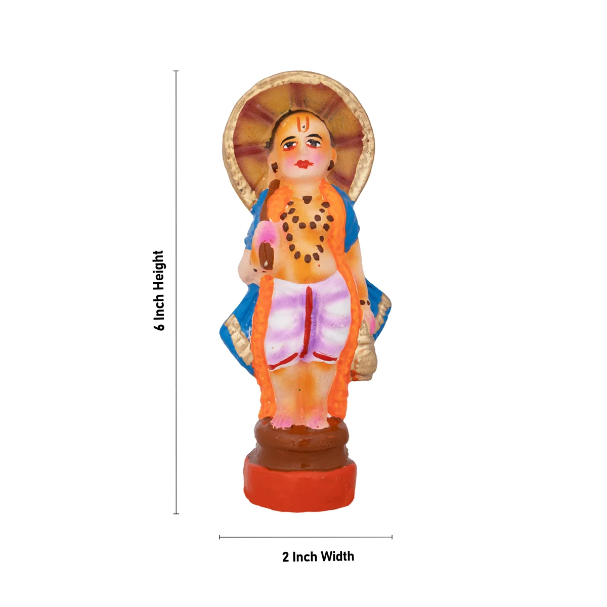 Dasavatharam Clay Golu Bommai Set - 6 x 2 Inches | Giri Golu Doll/ Navaratri Golu Bomma/Gombe/Bommai - Image 12