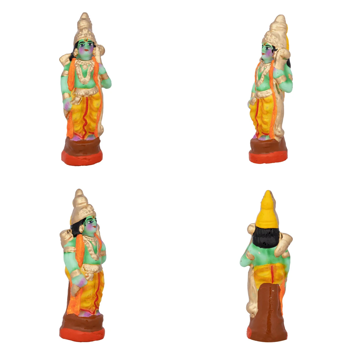 Dasavatharam Clay Golu Bommai Set - 6 x 2 Inches | Giri Golu Doll/ Navaratri Golu Bomma/Gombe/Bommai - Image 2