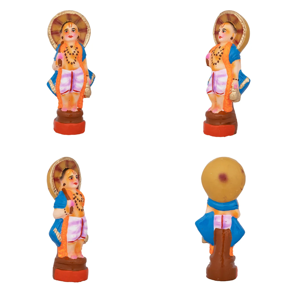 Dasavatharam Clay Golu Bommai Set - 6 x 2 Inches | Giri Golu Doll/ Navaratri Golu Bomma/Gombe/Bommai - Image 3
