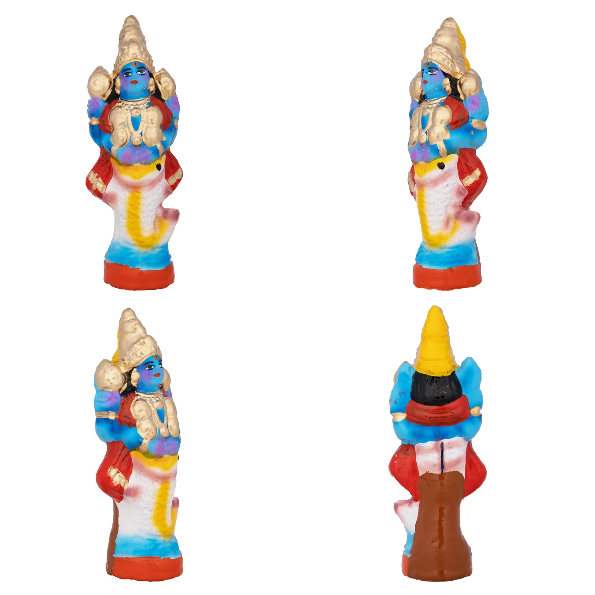 Dasavatharam Clay Golu Bommai Set - 6 x 2 Inches | Giri Golu Doll/ Navaratri Golu Bomma/Gombe/Bommai - Image 4