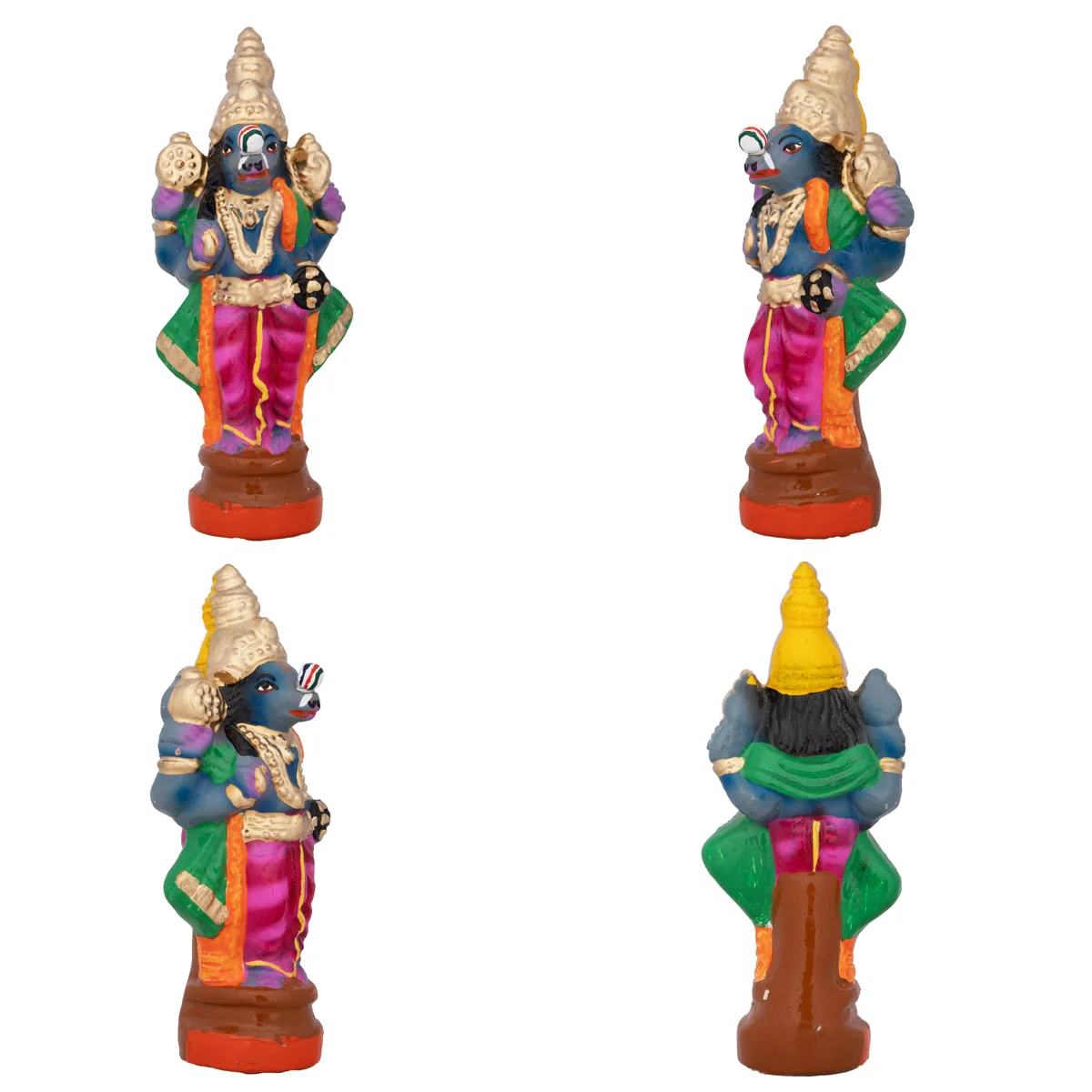 Dasavatharam Clay Golu Bommai Set - 6 x 2 Inches | Giri Golu Doll/ Navaratri Golu Bomma/Gombe/Bommai - Image 6