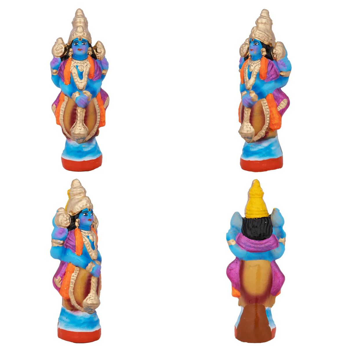 Dasavatharam Clay Golu Bommai Set - 6 x 2 Inches | Giri Golu Doll/ Navaratri Golu Bomma/Gombe/Bommai - Image 9