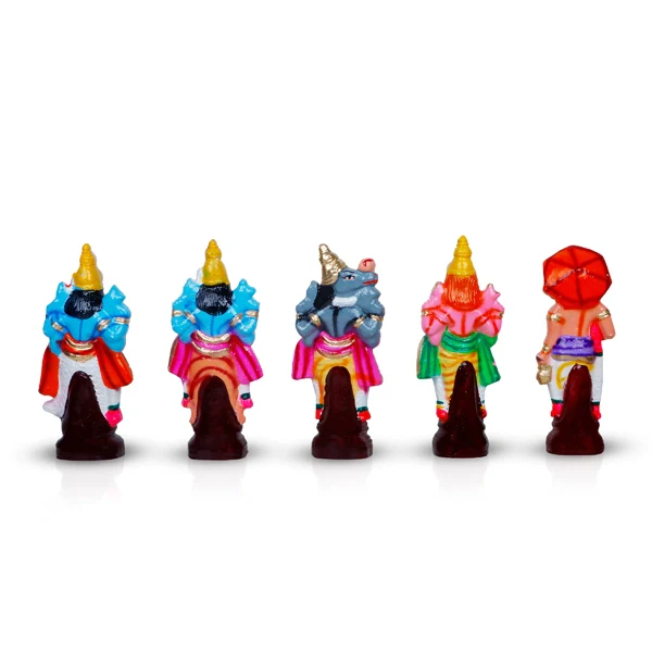 Dasavatharam Clay Golu Bommai Set - 6 x 3.5 Inches | Giri Golu Doll/ Navaratri Golu Bomma/Gombe/Bommai - Image 2