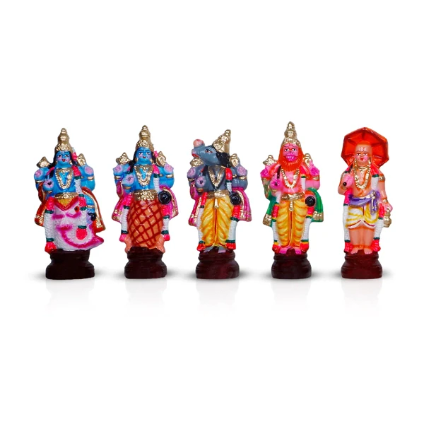 Dasavatharam Clay Golu Bommai Set - 6 x 3.5 Inches | Giri Golu Doll/ Navaratri Golu Bomma/Gombe/Bommai - Image 3