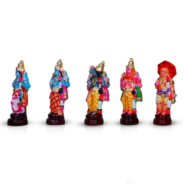 Dasavatharam Clay Golu Bommai Set - 6 x 3.5 Inches | Giri Golu Doll/ Navaratri Golu Bomma/Gombe/Bommai - Image 5