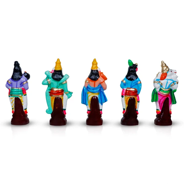 Dasavatharam Clay Golu Bommai Set - 6 x 3.5 Inches | Giri Golu Doll/ Navaratri Golu Bomma/Gombe/Bommai - Image 6