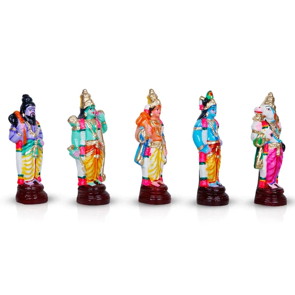 Dasavatharam Clay Golu Bommai Set - 6 x 3.5 Inches | Giri Golu Doll/ Navaratri Golu Bomma/Gombe/Bommai - Image 8