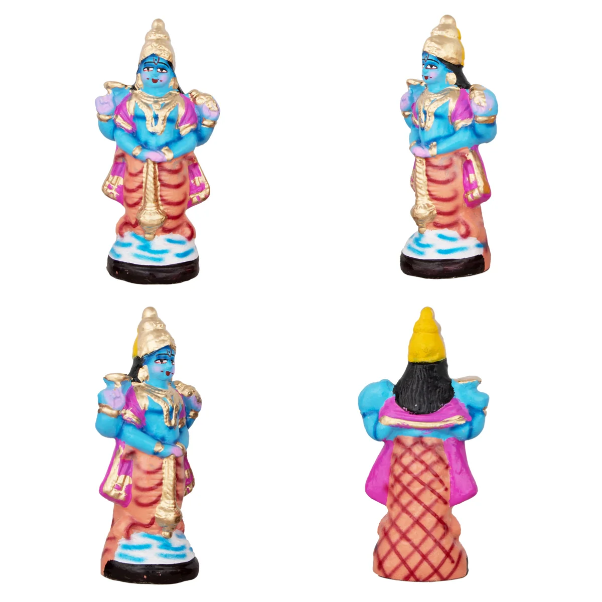 Dasavatharam Paper Mache Golu Bommai Set - 10 x 3 Inches | Giri Golu Doll/ Navaratri Golu Bomma/Gombe/Bommai - Image 8