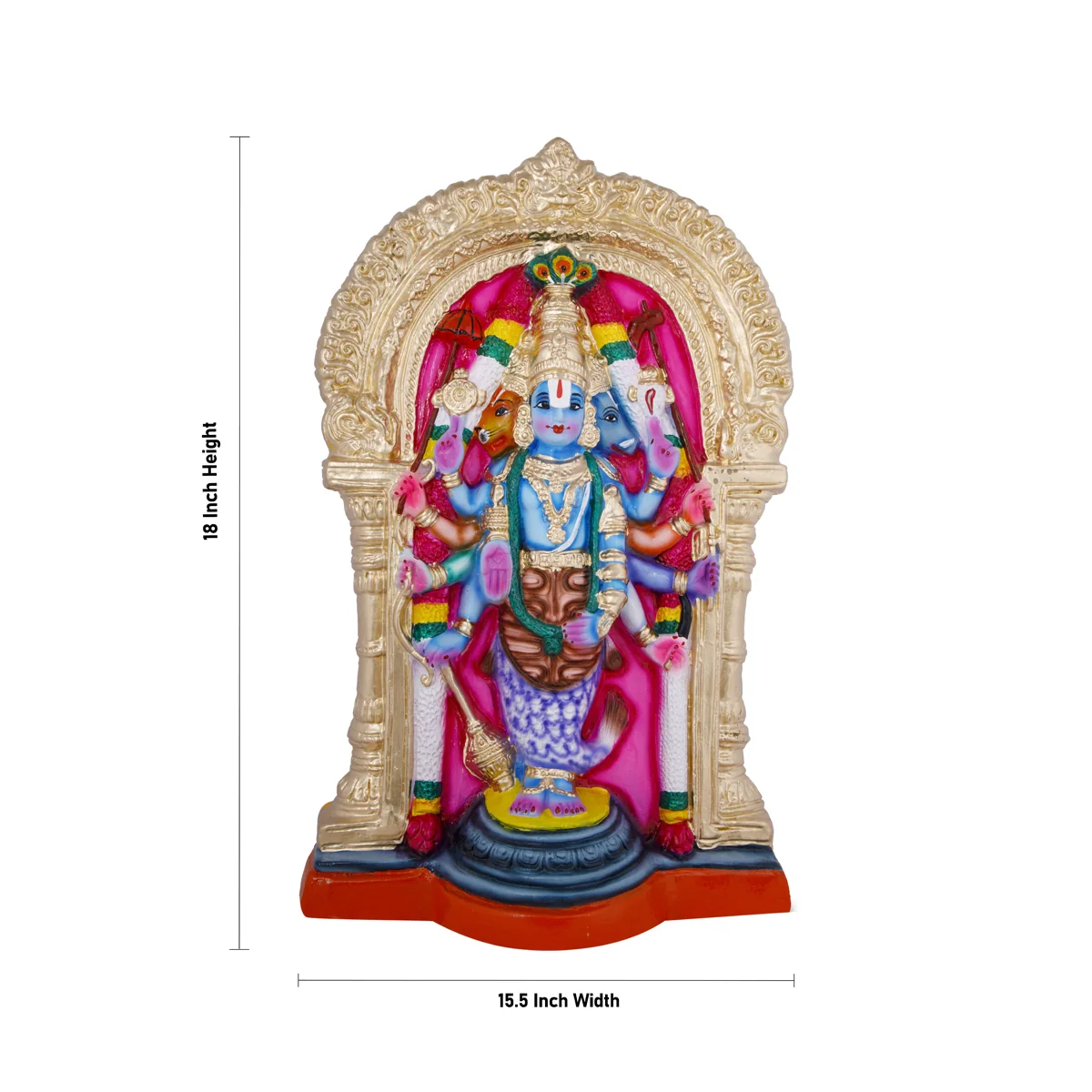 Dasavatharam Perumal Paper Mache Golu Bommai - 18 x 15.5 Inches | Giri Golu Doll/ Navaratri Golu Bomma/Gombe - Image 4
