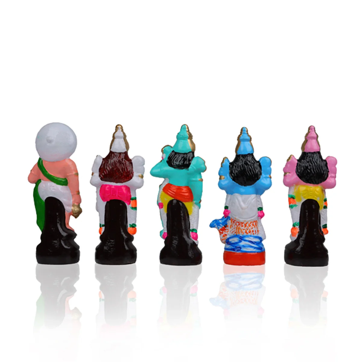 Dasavatharam Clay Golu Bommai Set - 10 x 3 Inches | Giri Golu Doll/ Navaratri Golu Bomma/Gombe/Bommai - Image 3