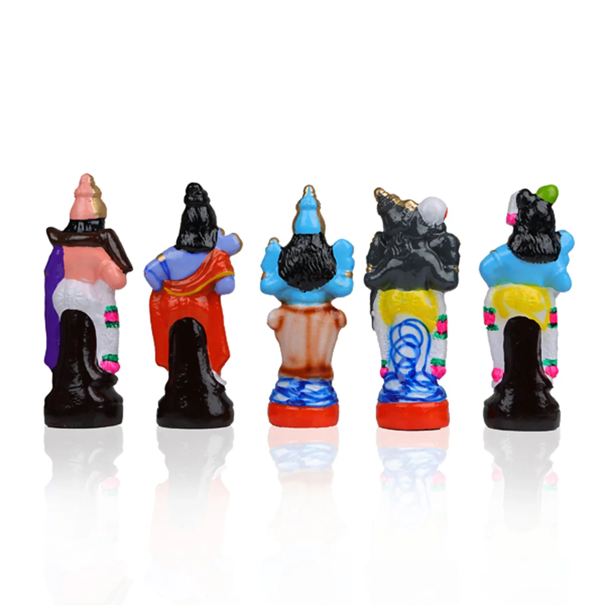 Dasavatharam Clay Golu Bommai Set - 10 x 3 Inches | Giri Golu Doll/ Navaratri Golu Bomma/Gombe/Bommai - Image 5