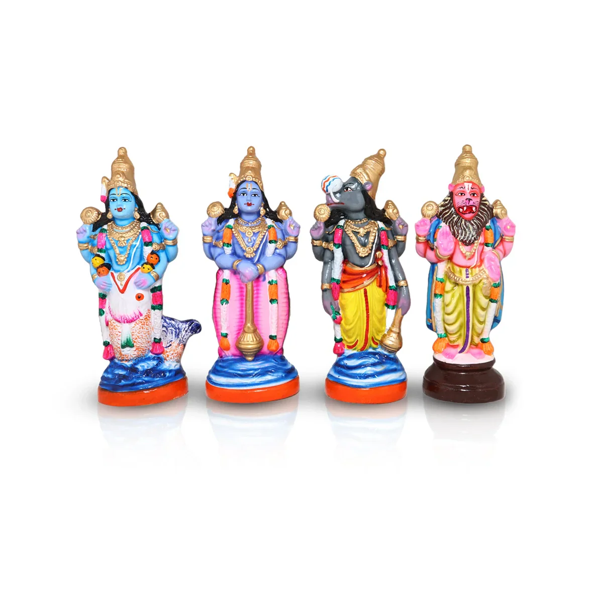 Dasavatharam Clay Golu Bommai Set - 12 x 5 Inches | Giri Golu Doll/ Navaratri Golu Bomma/Gombe/Bommai - Image 2