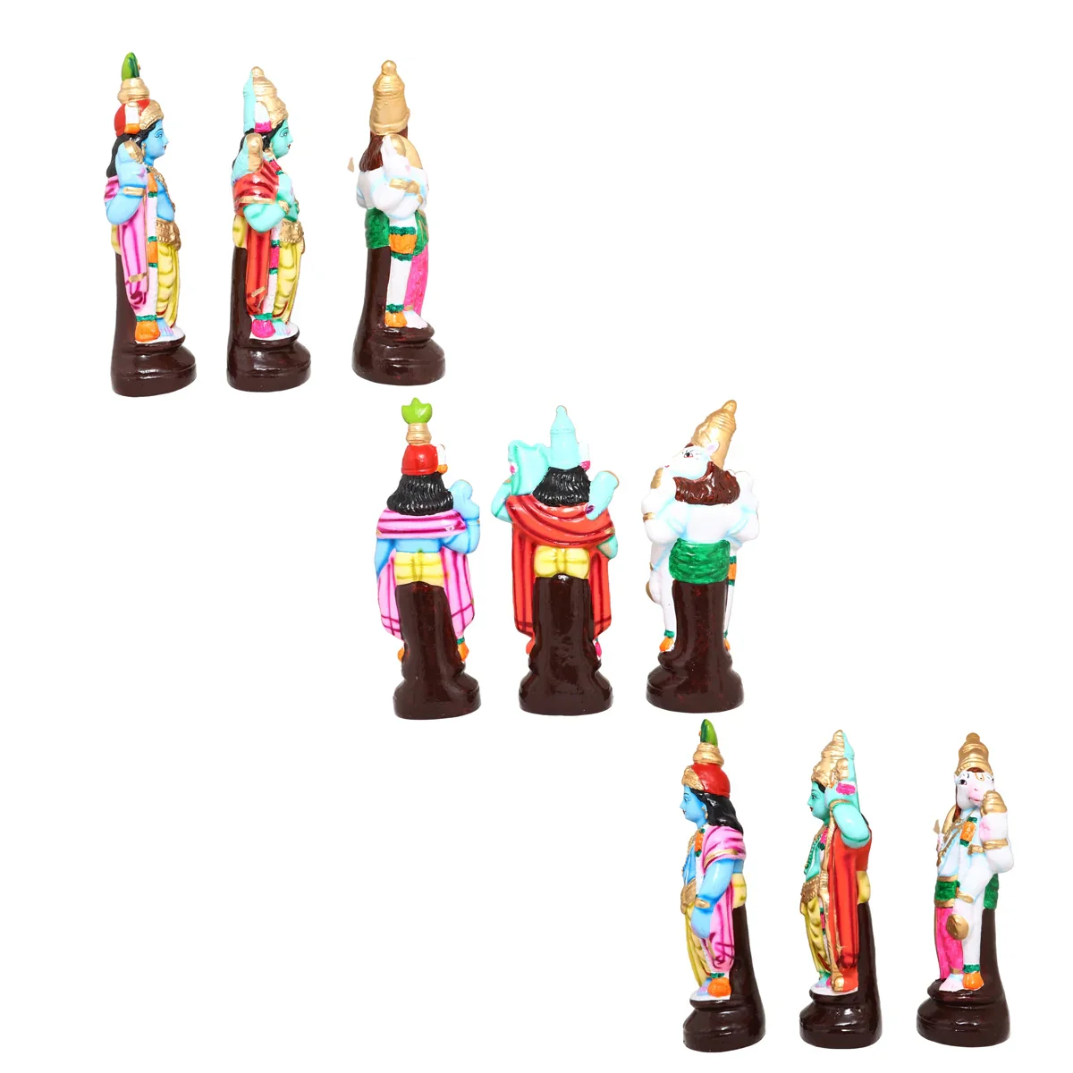 Dasavatharam Clay Golu Bommai Set - 12 x 5 Inches | Giri Golu Doll/ Navaratri Golu Bomma/Gombe/Bommai - Image 7