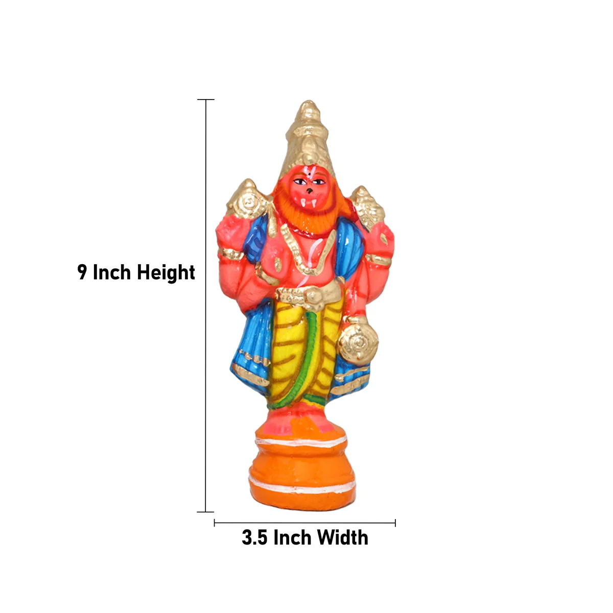 Dasavatharam Clay Golu Bommai Set - 9 x 3.5 Inches | Giri Golu Doll/ Navaratri Golu Bomma/ Gombe/ Bommai - Image 5