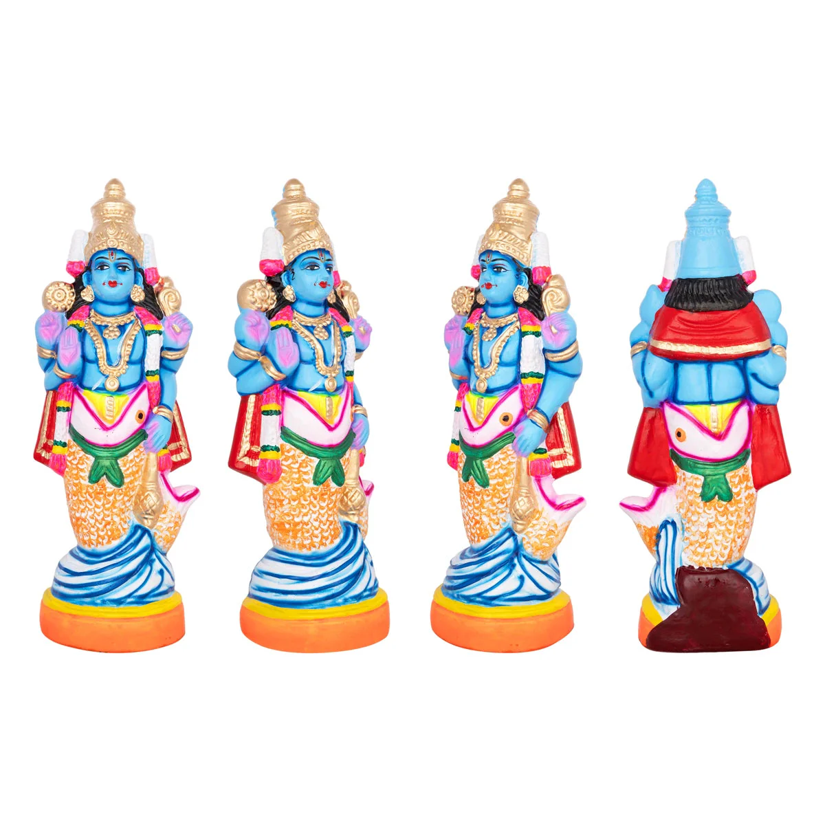 Dasavatharam Statue Paper Mache Golu Bommai Set - 14 X 5 Inches | Navaratri Golu Bommai/ Gombe/ Giri Golu Doll - Image 5