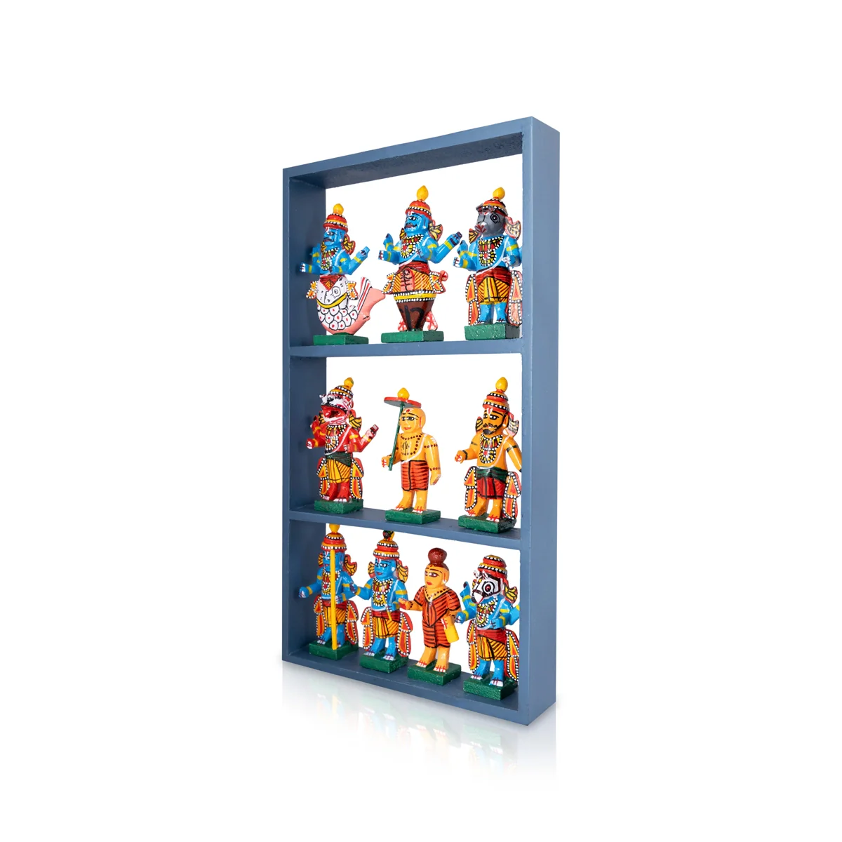 Dasavatharam Wooden Frame Golu Bommai Set - 15 x 8.5 Inches | Giri Golu Doll/Navaratri Golu Bomma/Gombe/Bommai - Image 4