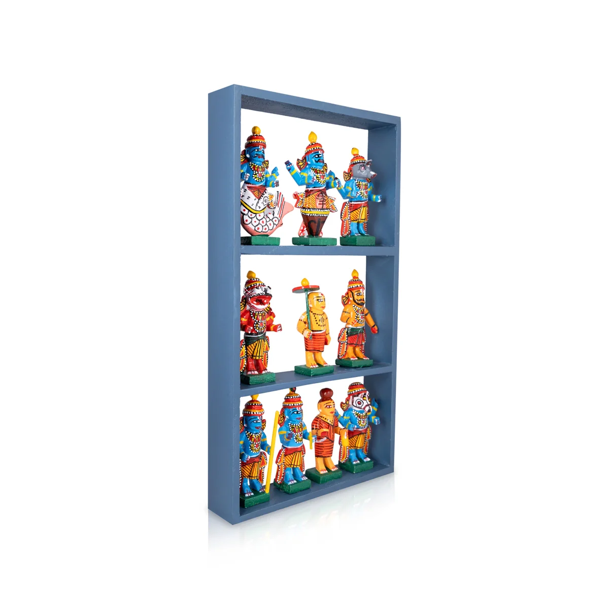 Dasavatharam Wooden Frame Golu Bommai Set - 15 x 8.5 Inches | Giri Golu Doll/Navaratri Golu Bomma/Gombe/Bommai - Image 5