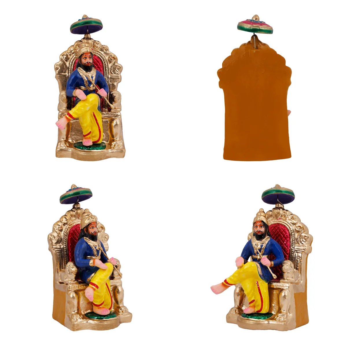 Dasharatha Durbar Clay Golu Bommai Set- 9 X 11.5 Inches | Navaratri Golu Gombe/ Giri Golu Doll/ Navratri Decor - Image 2