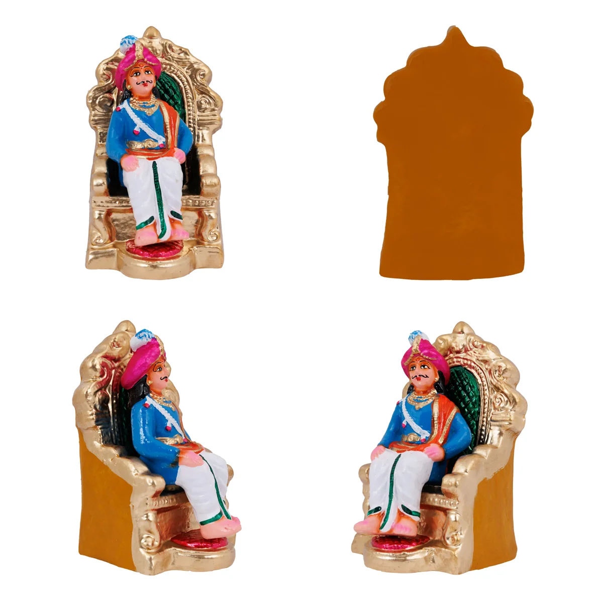 Dasharatha Durbar Clay Golu Bommai Set- 9 X 11.5 Inches | Navaratri Golu Gombe/ Giri Golu Doll/ Navratri Decor - Image 3