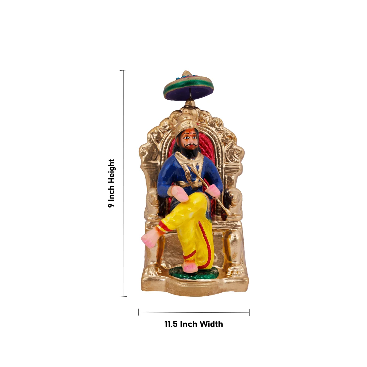 Dasharatha Durbar Clay Golu Bommai Set- 9 X 11.5 Inches | Navaratri Golu Gombe/ Giri Golu Doll/ Navratri Decor - Image 9
