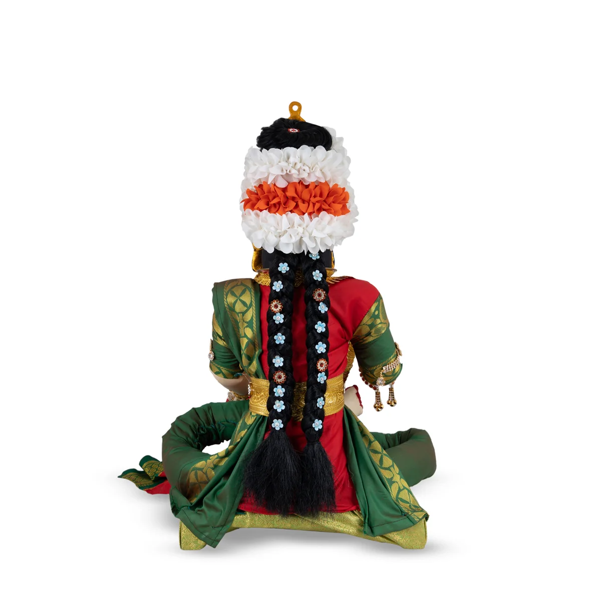Decorated Varalakshmi Stand With Face- 20 X 10 Inches | Varalakshmi Decor/Red & Green Ammavari Vigraham For Pooja - Image 6