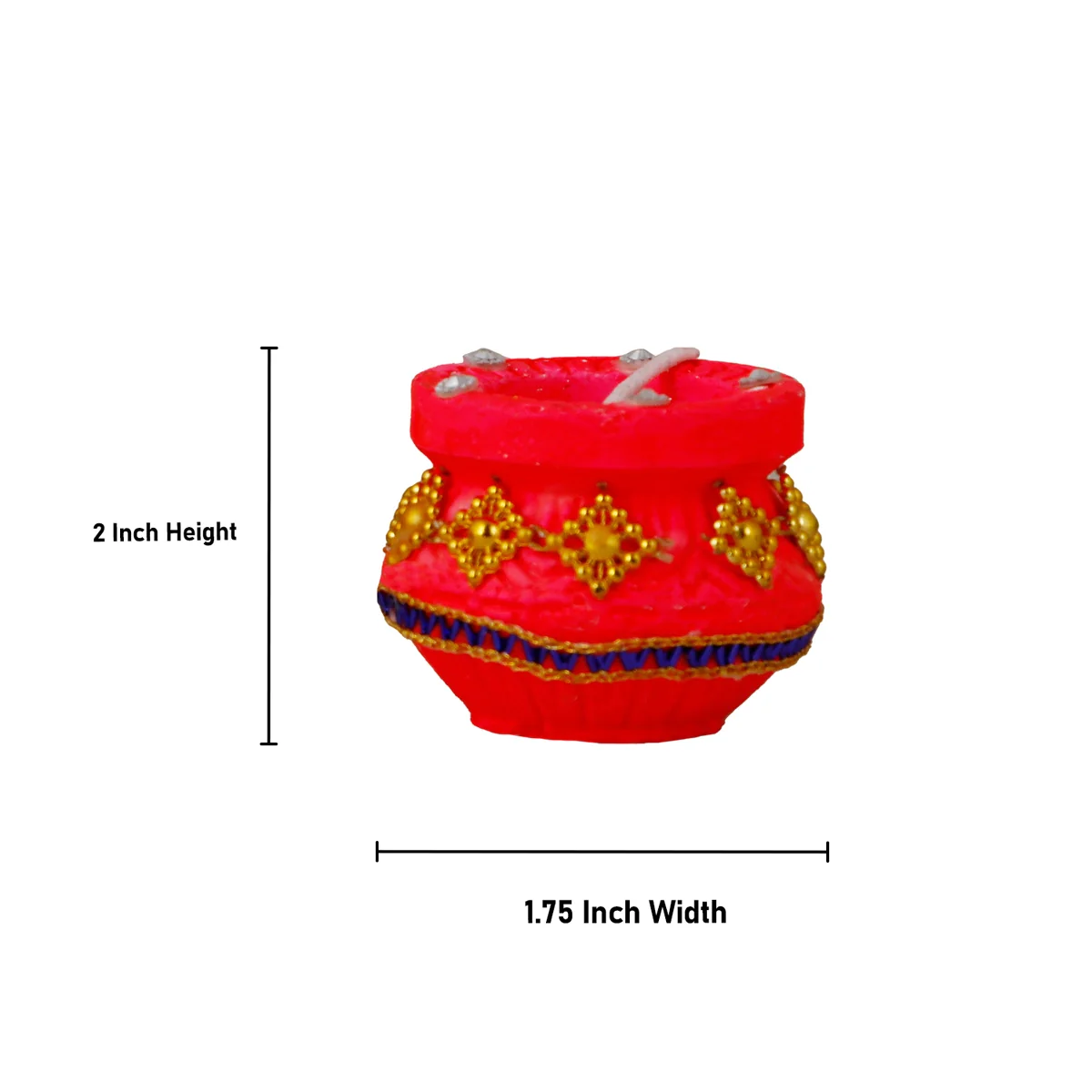 Decorative Diya Set - 2 x 1.75 Inches | 7 Pcs/ Decorative Lamp/ Wax Pot Lamp for Home Decor - Image 4