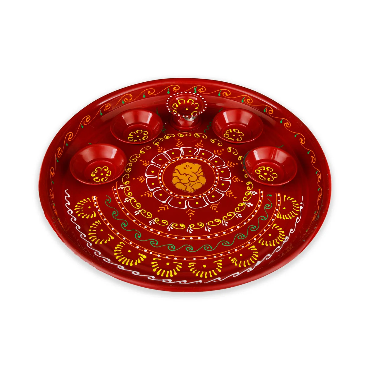 Decorative Plate - 10 Inches | Designing Plate/ Pooja Plate/ Thali Plate for Home - Image 2