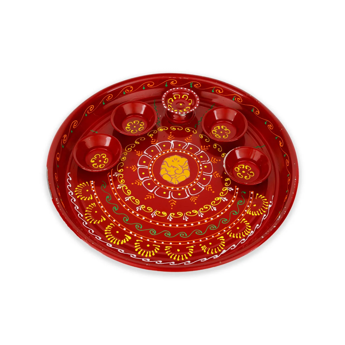 Decorative Plate - 10 Inches | Designing Plate/ Pooja Plate/ Thali Plate for Home - Image 4