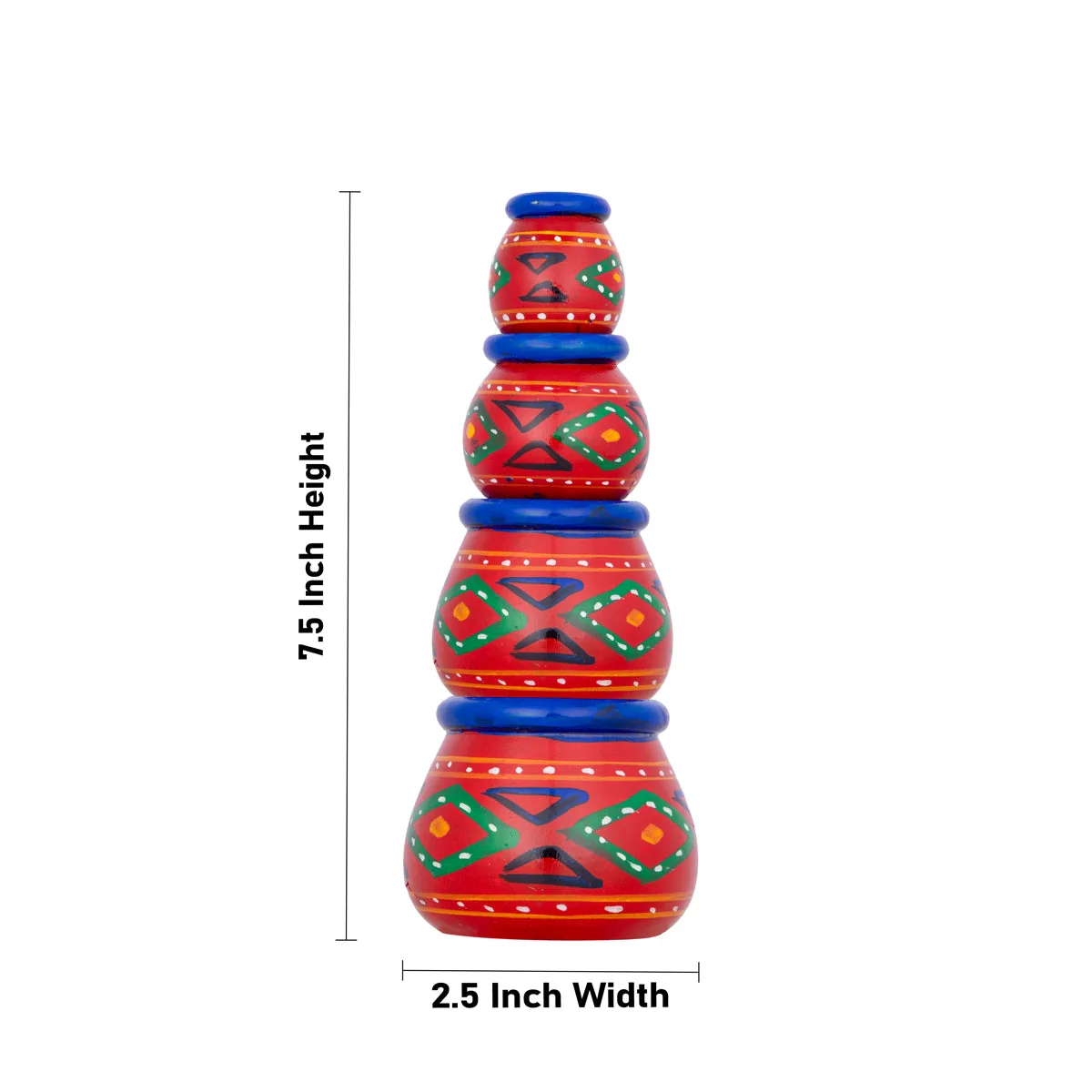 Decorative Pot Set - 7.5 X 2.5 Inches | Wooden Pot/Showpiece/ Decorative Item For Home Decor & Festive Display - Image 3