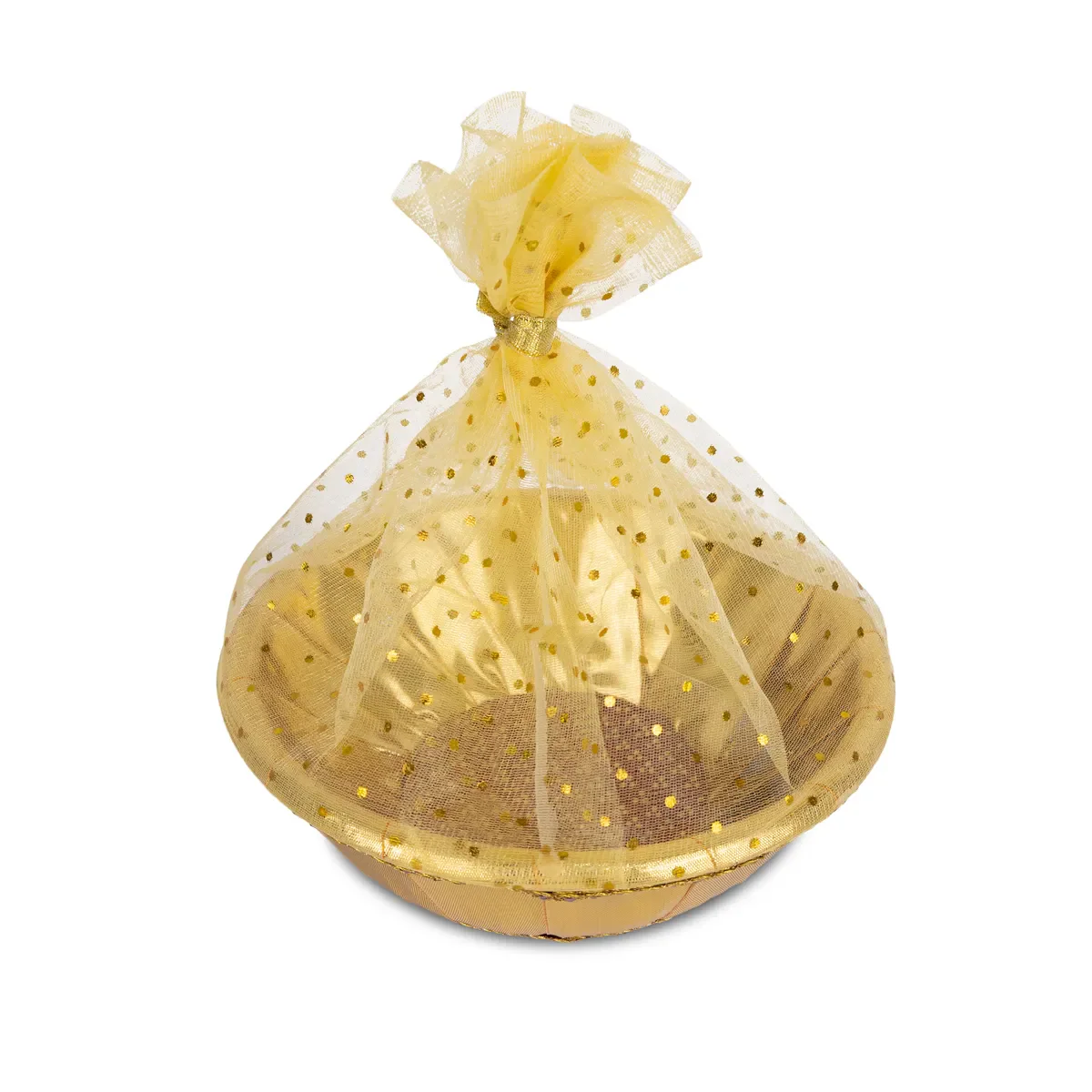 Decorative Tokri Basket With Net Cover- 2.5 X 9 Inches | Chocolate Gift Basket/ Gift Hamper Basket For Storage