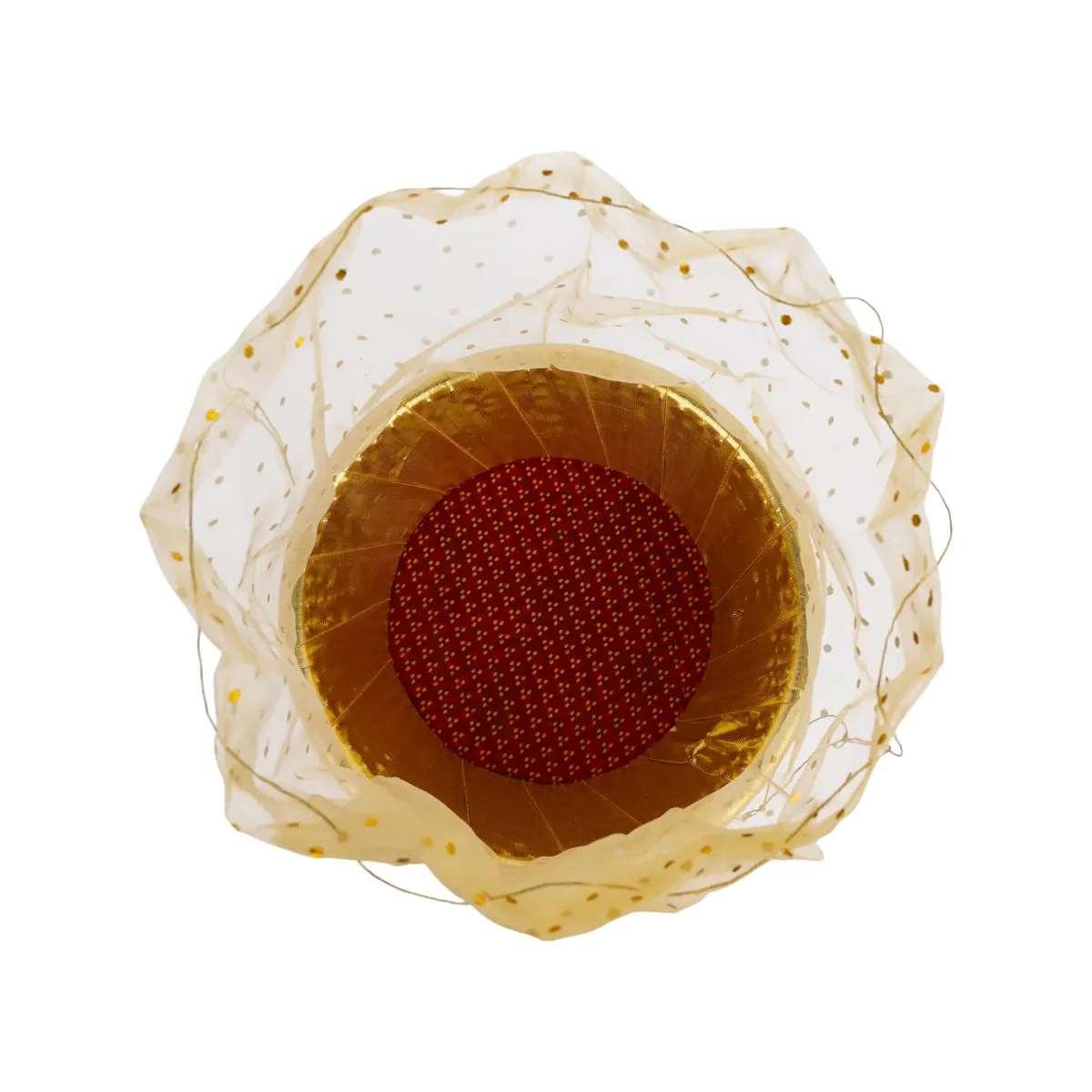 Decorative Tokri Basket With Net Cover- 2 X 4.25 Inches | Chocolate Gift Basket/ Gift Hamper Basket For Storage - Image 3