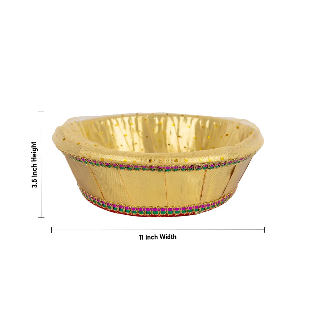 Decorative Tokri Basket With Net Cover- 3 X 10.5 Inches | Chocolate Gift Basket/ Gift Hamper Basket For Storage - Image 4
