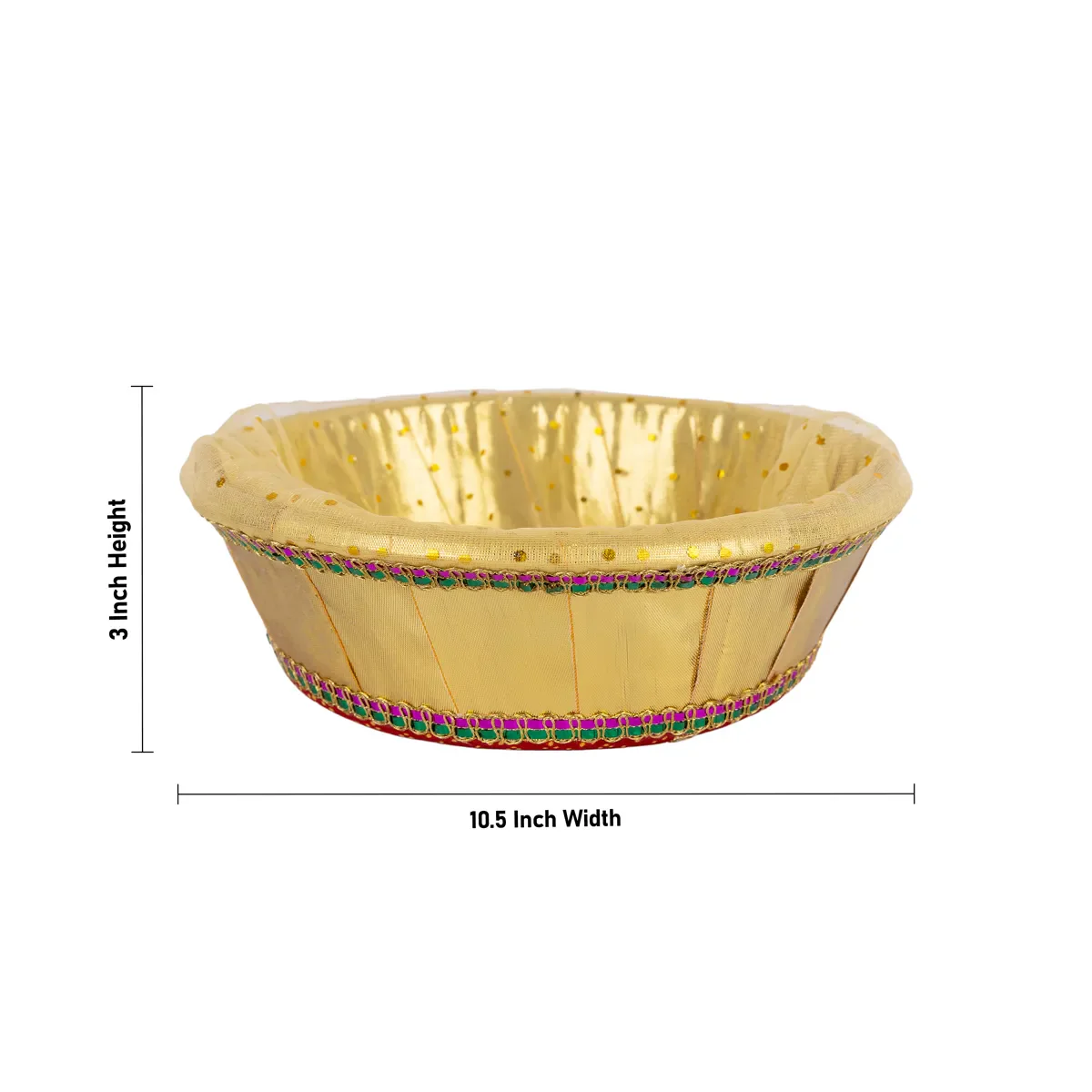 Decorative Tokri Basket With Net Cover- 3 X 10.5 Inches | Chocolate Gift Basket/ Gift Hamper Basket For Storage - Image 5