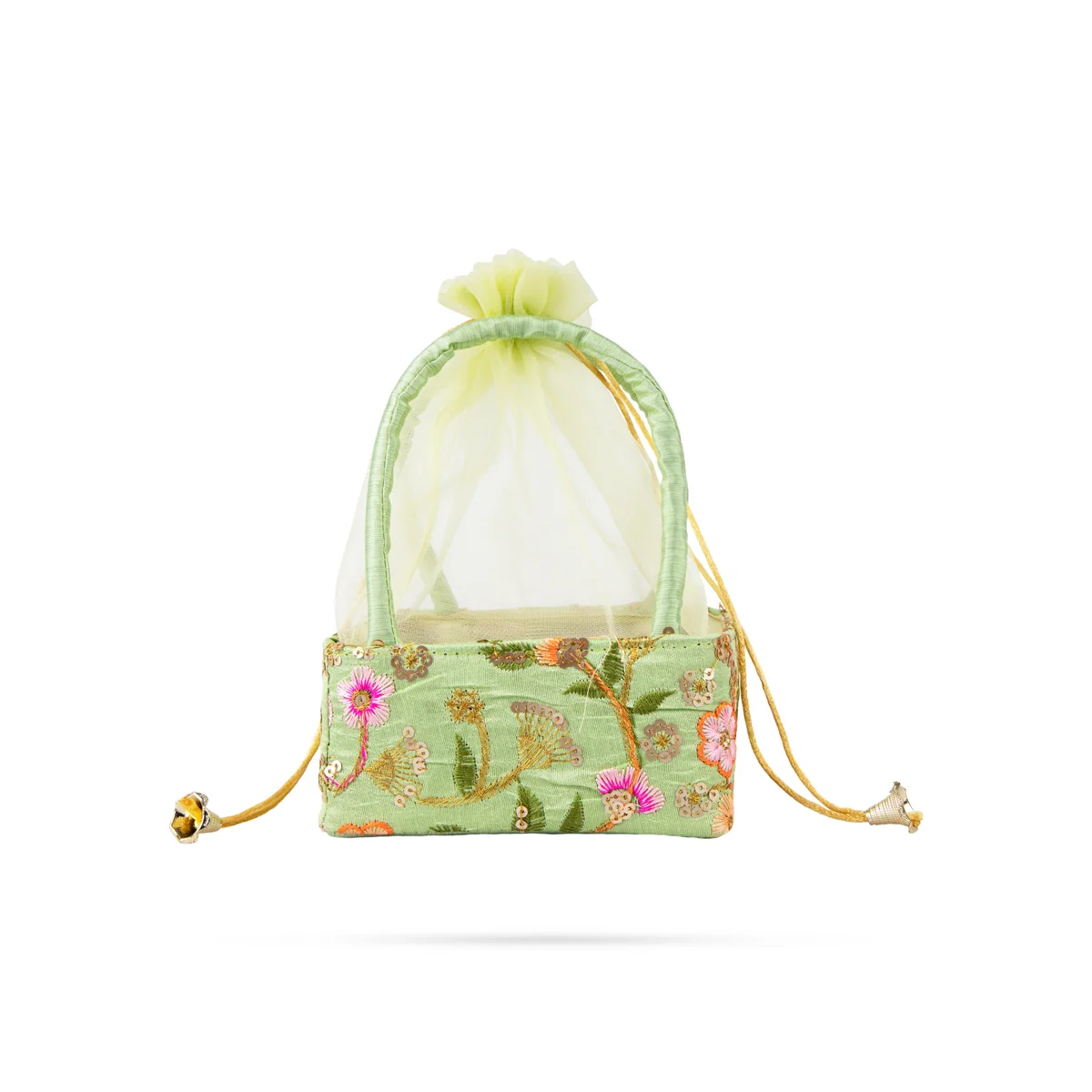 Decorative Tokri Basket With Net Cover - 3 X 6 X 6 Inches | Chocolate Gift Basket/ Gift Hamper Basket For Storage - Image 5