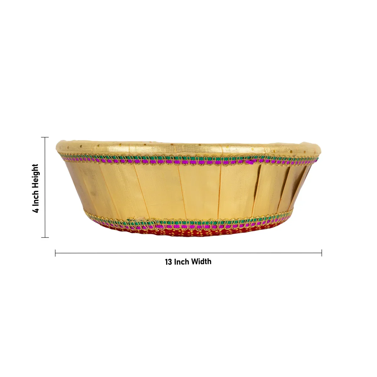 Decorative Tokri Basket With Net Cover- 4 X 13 Inches | Chocolate Gift Basket/ Gift Hamper Basket For Storage - Image 2