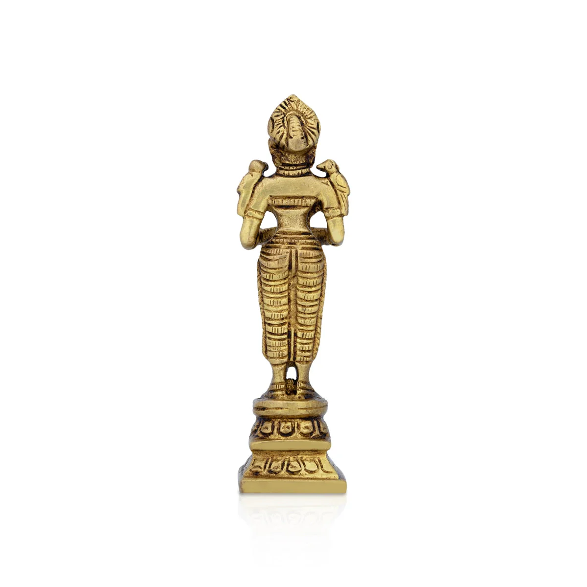 Deep Lady - 4 Inches | Brass Antique Lamp/ Vilakku/ Diya/ Deep for Pooja/ 180 Gms Approx - Image 4
