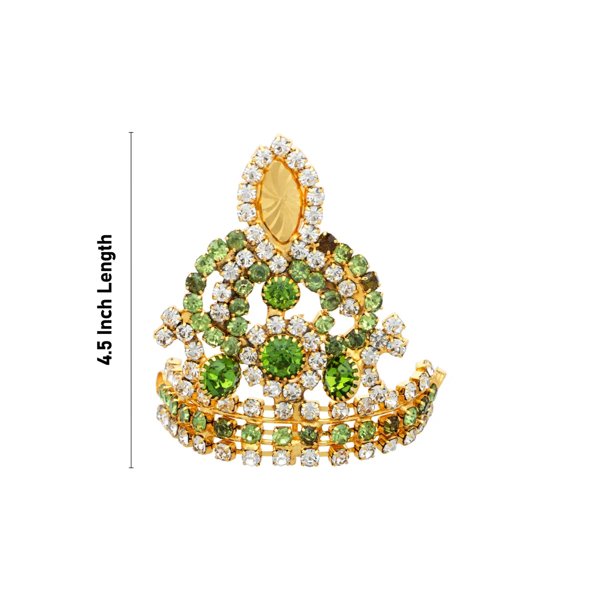 Stone Half Kireetam - 4.5 Inches | Half Crown/ Half Stone Mukut for Deity Decor - Image 4