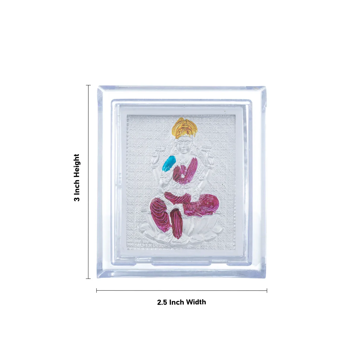 Deity Photo Frame - 3 x 2.5 Inches | Silver Picture Frame for Car Decor - Image 5